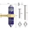 mookaitedecor Set of 2 Lapis Lazuli Double Crystal Points Drawer Knobs with Screws Decorative Stone Cabinet Handle Pulls for Dresser Cupboard Kitchen Decor Brushed Brass
