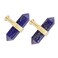 mookaitedecor Set of 2 Lapis Lazuli Double Crystal Points Drawer Knobs with Screws Decorative Stone Cabinet Handle Pulls for Dresser Cupboard Kitchen Decor Brushed Brass
