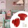 Qjaiune 15pcs Ceramic Red Drawer Knobs Round Shaped Dresser Knobs Cute Kitchen Cabinet Pull Handles Kids Bedroom