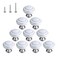HUAMULAN 10 Pack Ceramic Knob White Silver Dresser Kitchen Round Cabinet PullsZinc Alloy Base Cupboard Wardrobe Drawer Door Handles3 Size Screws