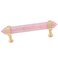 TUMBEELLUWA Double Crystal Points Cabinet Knob with Screws Stone Wand Brushed Brass Handle Pull for Cupboard Dresser Kitchen Office Decor Rose Quartz