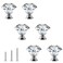 OctinPris Crystal Glass Knobs for Cabinet 6 Pack Crystal Drawer Knobs Diamond Shape Dresser Knob 30mm for Kitchen Bathroom Vanity Cupboard Closet Door