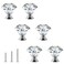 OctinPris Crystal Glass Knobs for Cabinet 6 Pack Crystal Drawer Knobs Diamond Shape Dresser Knob 30mm for Kitchen Bathroom Vanity Cupboard Closet Door
