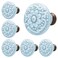 Piutouyar Sky Blue Ceramic Knobs and Pulls Retro Drawer and Cabinet Knobs 34mm 13Inch Diameter 10Pcs