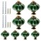 Suiwotin 8pcs Ceramic Pumpkin Cabinet Knobs Dark Green Vintage Drawer Knobs for Vanity Closet Cupboard