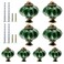 Suiwotin 8pcs Ceramic Pumpkin Cabinet Knobs Dark Green Vintage Drawer Knobs for Vanity Closet Cupboard