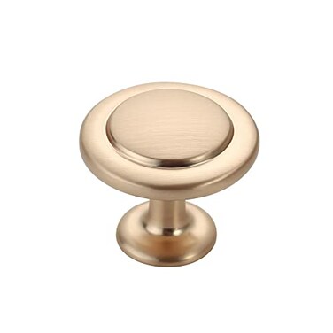 Alzassbg 25 Pack Brushed Brass Cabinet Knobs 114 Inch Diameter Round Kitchen Knobs for Cabinets and Drawers AL6012BB