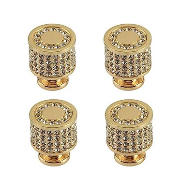 LFWATAXY 4PCS Crystal Cabinet Metal Stylish Shiny Kitchen Hardware Knobs and Pulls Drawer Furniture Dresser Drawer with Screws Silver Rectangle