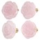 Rockcloud Pack of 4 Rose Crystal Drawer Knobs Cupboard Pulls Handle Cabinet Flower Knobs Furniture Hardware Rose Quartz