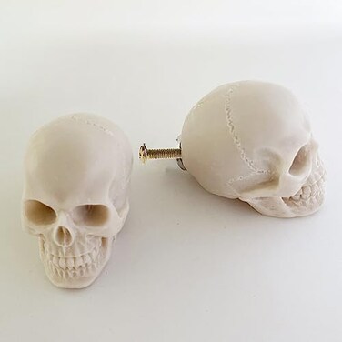 ZILucky 2 Pack Skull Drawer Knobs Cabinet Knobs Drawer Pulls Halloween Home Decor Skeleton Home Decor Witchy Decor 2 Grayish White