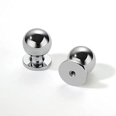 Khtumeware 10 Pack 1 Inch Polished Chrome Kitchen Cabinet Knobs Dresser Drawer Ball Knobs Cabinet Hardware Zinc for Drawers