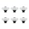 Tsnamay 6 Pieces White Ceramic Knob Kitchen Door Cabinets Cupboard Single Hole Pull Handles with Screws126inch32mm Dia WhiteBlack Point