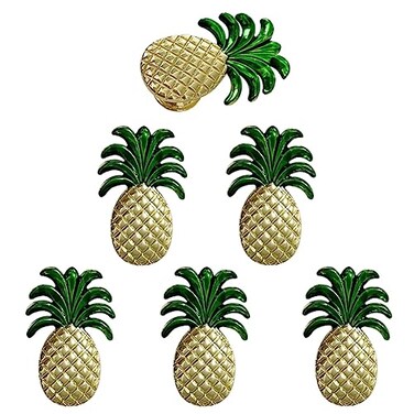 LB-LAIBA LBLAIBA 6Pcs Pineapple Cabinet Knobs Single Hole Handles Decorative Fruit Dresser Knobs for Cabinet Cupboard Door Knobs Dresser Wardrobe Drawer Pulls