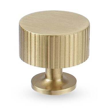RZDEAL 2pcs Solid Brass Cabinet Knobs Pulls Cabinet Drawer Dresser Gold Knobs Modern Handles 118x11828mmx28mmBrushed Brass Finish