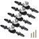 ESreake 5 Pack Black Diamond Clear Crystal Glass Decorative Knobs with PlateDrawer Dresser Pulls Handles with 3 Kinds of Screws for Kitchen Bathroom Office Decoration 5 Pack Small Black
