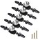 ESreake 5 Pack Black Diamond Clear Crystal Glass Decorative Knobs with PlateDrawer Dresser Pulls Handles with 3 Kinds of Screws for Kitchen Bathroom Office Decoration 5 Pack Small Black