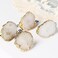 FZBHRO White Geode Cabinet Knobs Crystal Stone Drawer Knobs Handles Decorative Gold Plated Gemstone Cupboard Pulls for Home Office Decor 4 Pack
