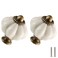 Zernmiarder Antique White Pumpkin Knobs 12 Pack Ceramic Cabinet Knobs Vintage Drawer Pulls Antique Dresser Pulls with Screws for Closet Drawer Cupboard Cabinet and DIY Home Project