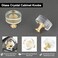 QOGRISUN 15 Pack Gold Cabinet Knobs 114 Round Clear Glass and Brass Drawer Knobs Modern Decorative Pulls for Kitchen Cupboard Dresser Bathroom Vanity Hardware