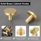 QOGRISUN 20 Pack Gold Cabinet Knobs Solid Brass Knobs for Dresser Drawers Brushed Brass Round Kitchen Hardware Heavy Duty 1 Inch Diameter