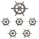 LLDYNW 6 Pcs Ship Rudder Handles Ship Helm Cabinet Knobs Ocean Theme Zinc Alloy Handles Dresser Furniture Door Single Hole Pull Handles Ancient Tin