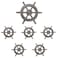 LLDYNW 6 Pcs Ship Rudder Handles Ship Helm Cabinet Knobs Ocean Theme Zinc Alloy Handles Dresser Furniture Door Single Hole Pull Handles Ancient Tin