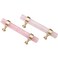 mookaitedecor Set of 2 Brushed Brass with Rose Quartz Crystal Drawer Knobs Kitchen Cabinet Handles Pulls Door Knobs for Dresser Cupboard Hardware 59 Inches