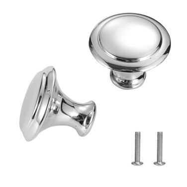 AUXBC 50 Silver Cabinet Knobs 30mm Mushroom Drawer Handle Pulls Metal Drawer Pulls for Cupboard Kitchen with Screws