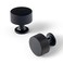 Goo-Ki GooKi Elegant Black Zinc Alloy Cabinet Large Knob Single Hole Striped Decorations Cabinet Pull Hardware for Bedroom Kitchen 6 Pack