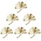 MOROBOR 6PCS Ginkgo Cupboard Knobs Solid Metal Drawer Pulls Creative Decorate Pulls for Wardrobe Cupboard Drawer Bookcase Furniture Classic Cabinet Hardware Gold