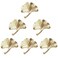 MOROBOR 6PCS Ginkgo Cupboard Knobs Solid Metal Drawer Pulls Creative Decorate Pulls for Wardrobe Cupboard Drawer Bookcase Furniture Classic Cabinet Hardware Gold