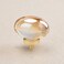 CLCTK 16 Pack Gold Champagne Crystal Cabinet Knobs Oval Glass Knobs for Dresser Drawers Brass Furniture Hardware Pulls