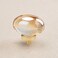 CLCTK 16 Pack Gold Champagne Crystal Cabinet Knobs Oval Glass Knobs for Dresser Drawers Brass Furniture Hardware Pulls