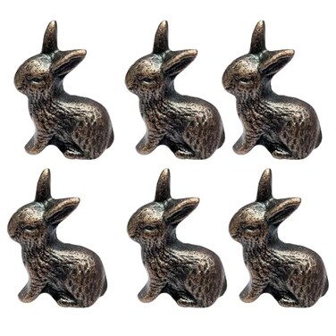 collectiblesBuy Antique Bunny Rabbit Look Cabinet Knobs Pulls for Kitchen Metal Drawer Knobs Cupboard Closet Wardrobe Handle Cupboard Dressing Table Door Decor 1 inches 6 Piece