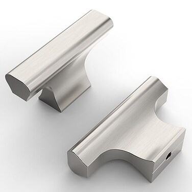 Asidrama 20 Pack Brushed Satin Nickel Kitchen Cabinet Knobs Dresser Knobs Drawer Knobs Single Hole Cabinet T Bar Pull Handles for Kitchen Wardrobe Cupboard