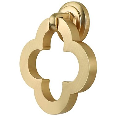 Ruiao 6 Pack 55mm Cupboard Knobs Cabinet Knobs Gold Zinc Alloy Dresser Drawer Knobs with Screws for Kitchen Bathroom Bedoom