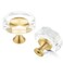 QOGRISUN 15Pack Brass Crystal Cabinet KnobsGlass Crystal Gold Drawer Knobs114Inch PolygonDecorative Dresser Pulls Modern Cabinet Hardware