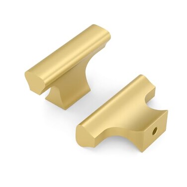 Asidrama 10 Pack Brushed Gold Kitchen Cabinet Knobs Dresser Knobs Drawer Knobs Single Hole Cabinet T Bar Pull Handles for Kitchen Wardrobe Cupboard