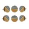 Perilla Home Aubrey Wooden BlackWhite Knobs Pack of 6 Handmade 15 Inch Diameter Kitchen Cabinets Knobs Stylish Pulls with Brass Metal Screw Drawer Knobs for Closet Hallway Bedrooms Bathroom