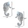 Costello Coastal Knobs Seahorse Cabinet knob Matched Pair Small Brushed Nickel Finish Kitchen Bedroom Living Room Bathroom Cabinets and Drawers Hardware
