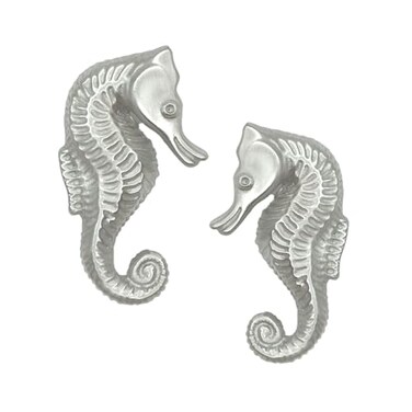 Costello Coastal Knobs Seahorse Cabinet knob Matched Pair Small Brushed Nickel Finish Kitchen Bedroom Living Room Bathroom Cabinets and Drawers Hardware