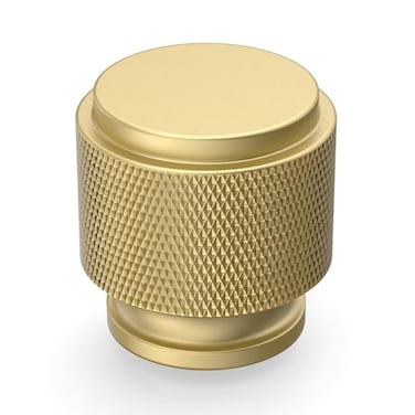 Asidrama 10 Pack Brushed Gold Zinc Alloy Knurled Dresser Knobs Cabinet Hardware for Dresser Drawers