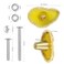 Sportmusies Pack of 4 Agate Stone Cabinet Knobs with Screws IrregularShaped Agate Slices Brass Pull Handle Knobs Set for Closet Drawer Dresser Cupboard Yellow