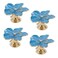 Geesatis Cabinet Knobs Flower Metal Knobs for Drawer Dresser Kitchen Cabinet Closet Door Pulls Mounting Screws Blue 4 PCS 17inch