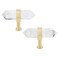 Rockcloud Pack of 2 Crystal Point Stone Drawer Knobs with Screws Silver Tone Cabinet Knob Cupboard Pull Handle Home Decoration Rock Crystal