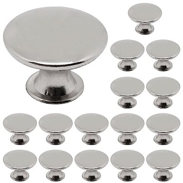 SWZHAI 16 Pcs Brushed Nickel Cabinet Knobs Silver Dresser Knob Kitchen Drawer Knobs Single Hole Cupboard Door Knob Dresser Drawer Pulls Handles
