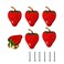 Zyuzles 6PCS Strawberry Cabinet KnobsDrawer Knobs Creative knobs Decorative Furniture for Cupboard