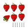 Zyuzles 6PCS Strawberry Cabinet KnobsDrawer Knobs Creative knobs Decorative Furniture for Cupboard