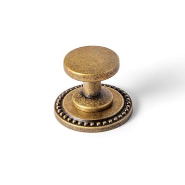 Yanxia Set of 6 Sleek Champagne Bronze Cabinet Knobs Cylindrical Stem Design with Studded Backplate Modern Kitchen Drawer Handles Minimalist Dresser Hardware