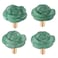 mookaitedecor Set of 4 Natural Green Aventurine Crystal Cabinet Knobs with Screws Decorative Floral Stone Drawer Pulls for Dresser Door Kitchen